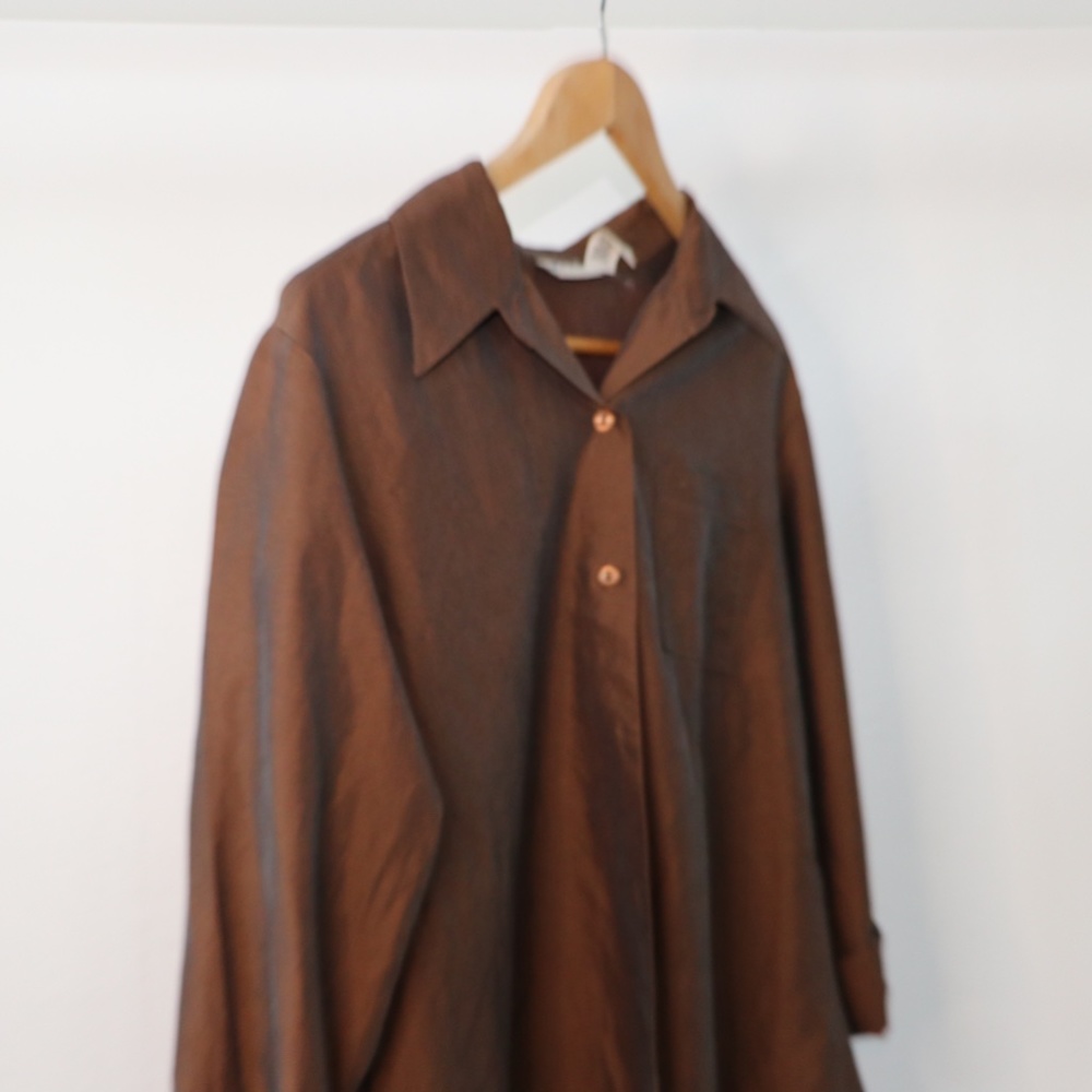Brown button-up